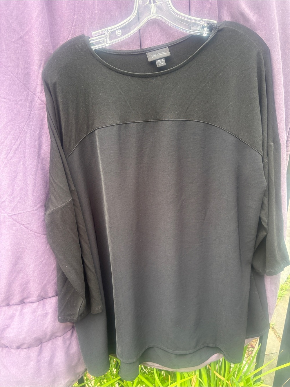 J. Jill Black Long Sleeve Tunic Top